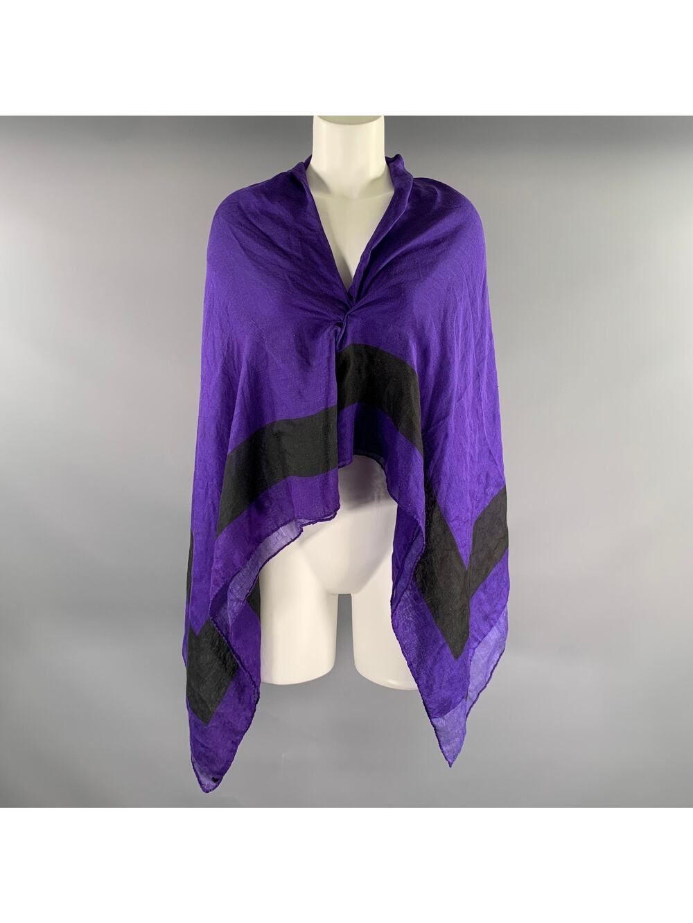 HAIDER ACKERMANN Purple Black Stripe Scarves